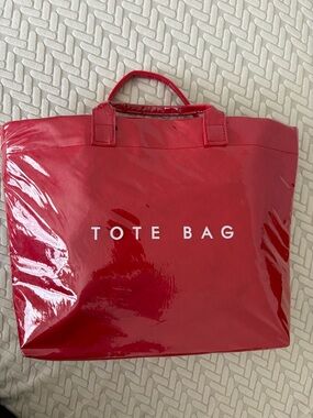 Red PVC Tote Bag – Stylish Everyday Shopper